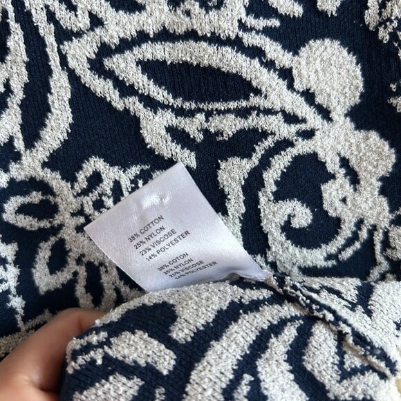 Ramy Brook Womens Sz M Erin Boucle Knit Navy and Cream Polo Mini Dress - Picture 13 of 14